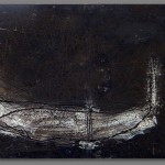 Boat carrying cypress trees, 2008, engraving and ink on wood, 24X17X2 cm