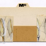 Landslides and Earthquake's Dating, 2003, miniature drawing and collage on various cards.