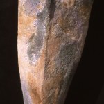 Large Remains, 1997-2000, modified plaster and pigments on wire mash and iron frame, 45X65X180